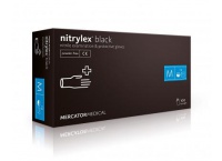 Mercator Medical Jednorazowe rękawice nitrylowe bezpudrowe NITRYLEX PF Black czarne